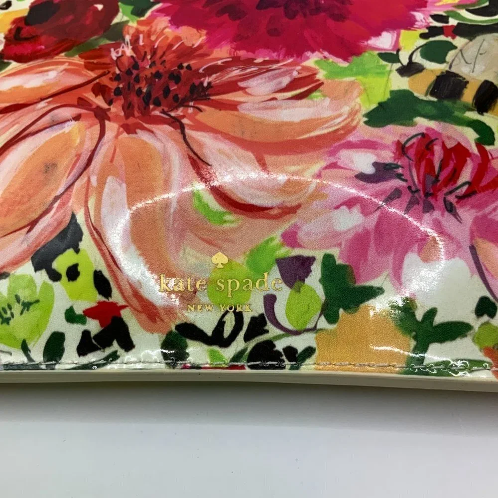 Kate Spade NWT Dahlia Floral Multi Colored Ruler Sharpener Eraser Pencil Pouch